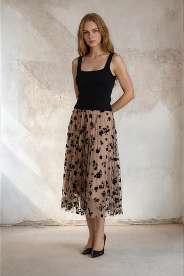 Saia Midi Tule Feminina