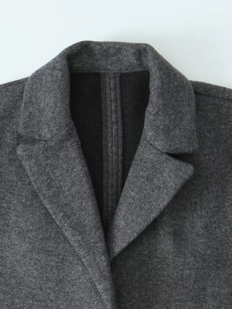 Blazer Sobretudo Feminino Vintage Europeu