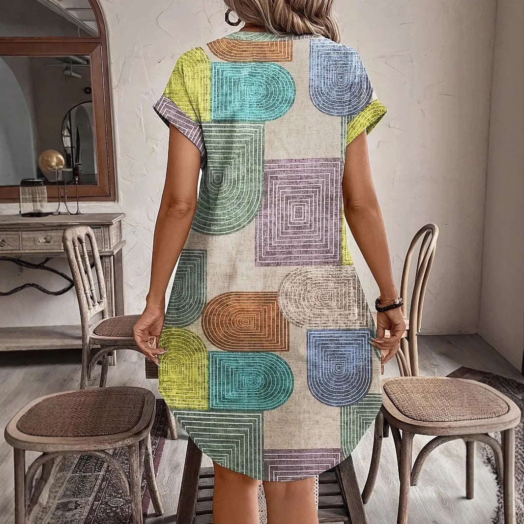 Vestido Camisa Moda Europeia Feminino