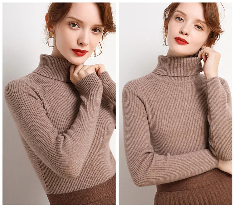 Suéter Gola Alta Feminino