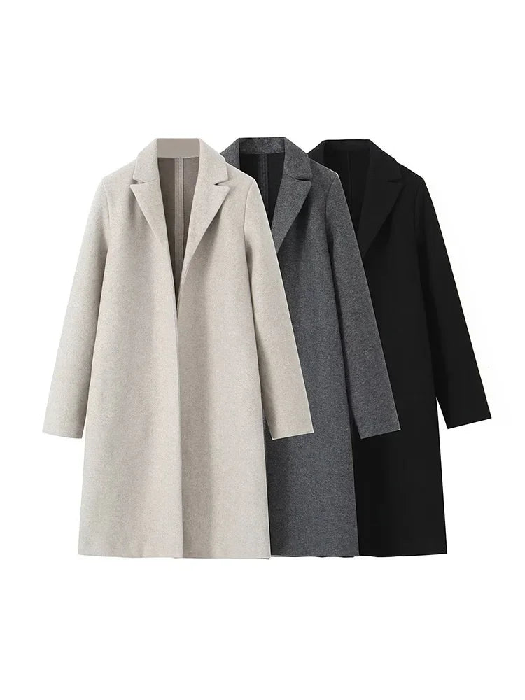 Blazer Sobretudo Feminino Vintage Europeu