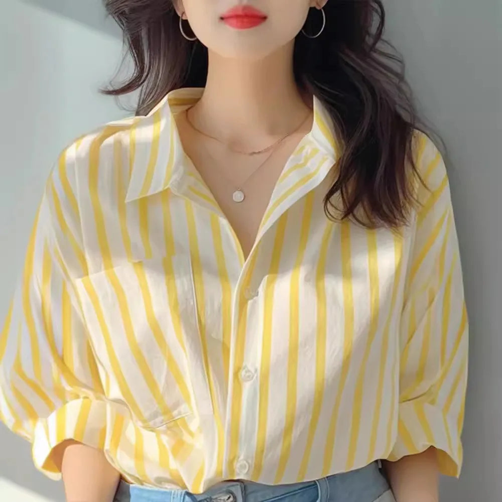 Camisa Social Feminina Listrada