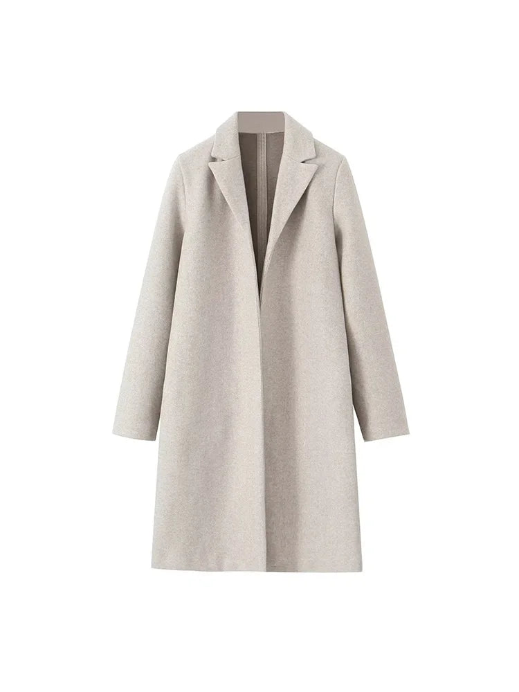 Blazer Sobretudo Feminino Vintage Europeu