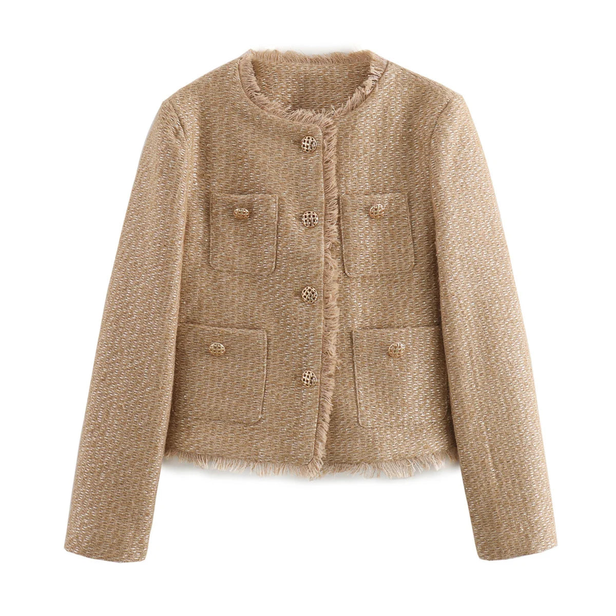 Jaqueta de Lã Tweed Feminina