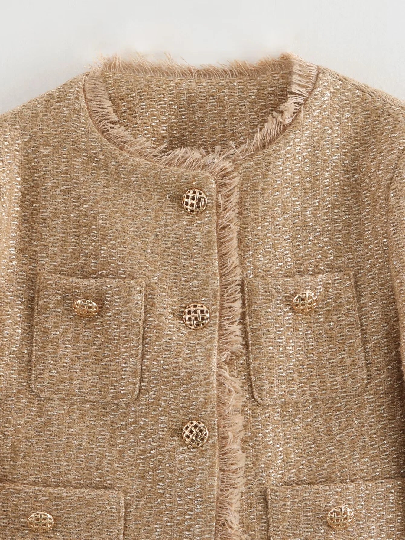 Jaqueta de Lã Tweed Feminina