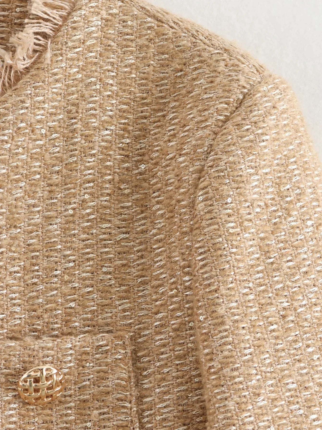 Jaqueta de Lã Tweed Feminina