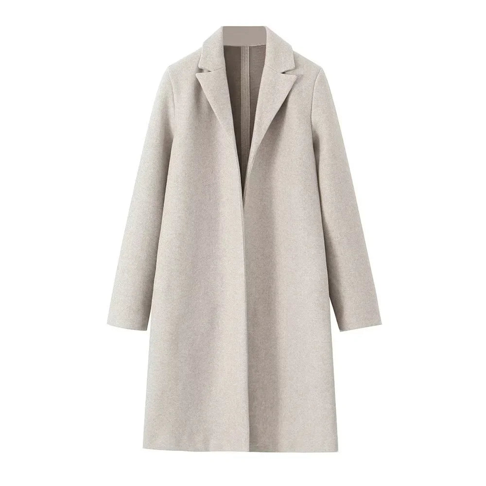 Blazer Sobretudo Feminino Vintage Europeu