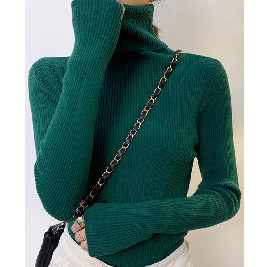 Suéter Gola Alta Feminino