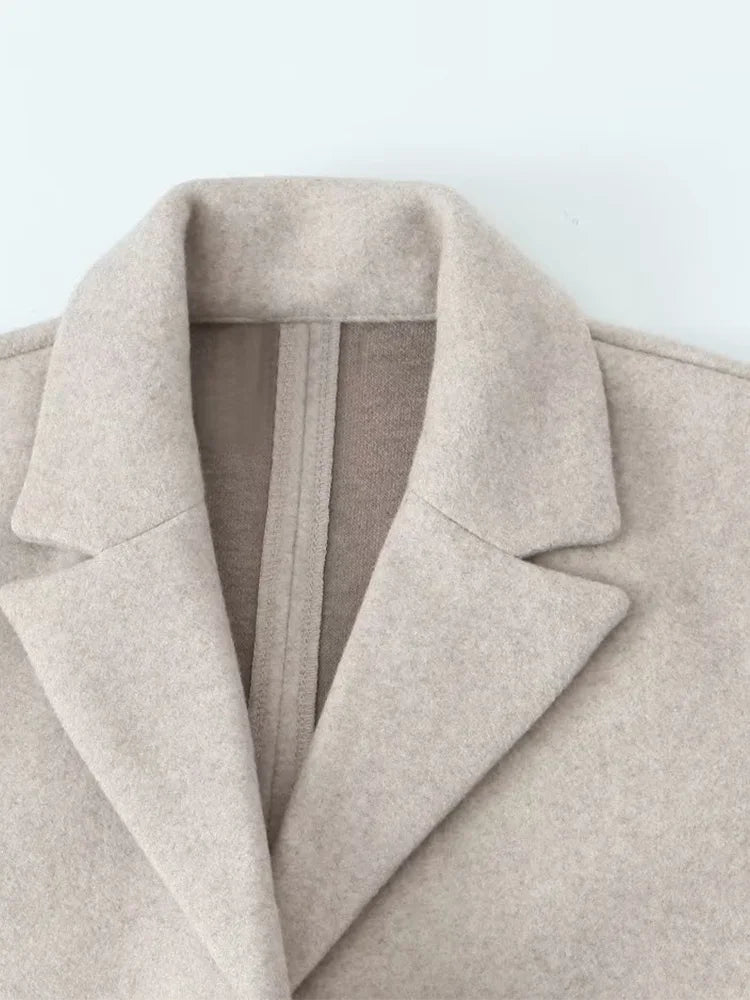 Blazer Sobretudo Feminino Vintage Europeu