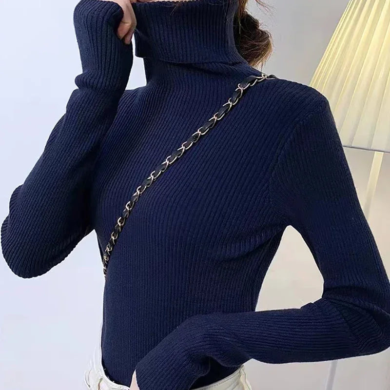Suéter Gola Alta Feminino