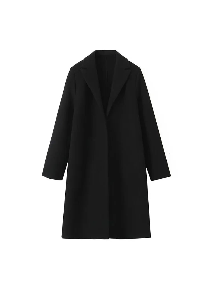 Blazer Sobretudo Feminino Vintage Europeu
