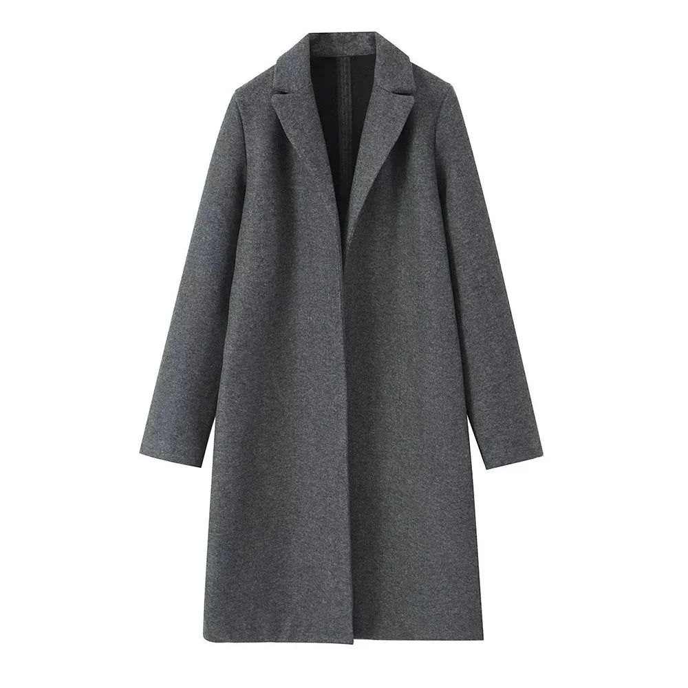 Blazer Sobretudo Feminino Vintage Europeu