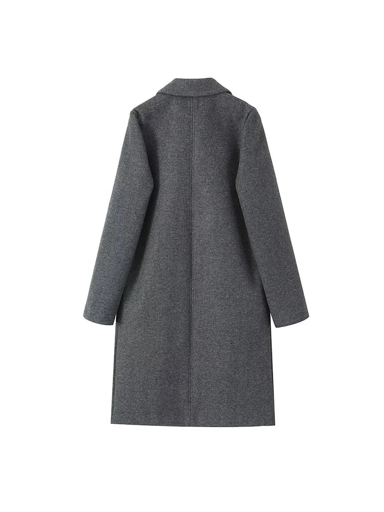 Blazer Sobretudo Feminino Vintage Europeu