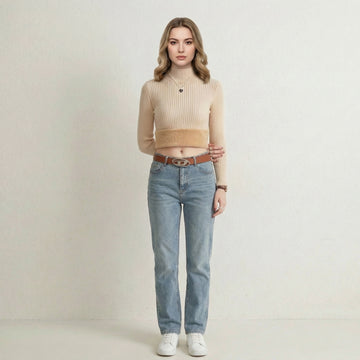 Camisa de Lã Gola Alta