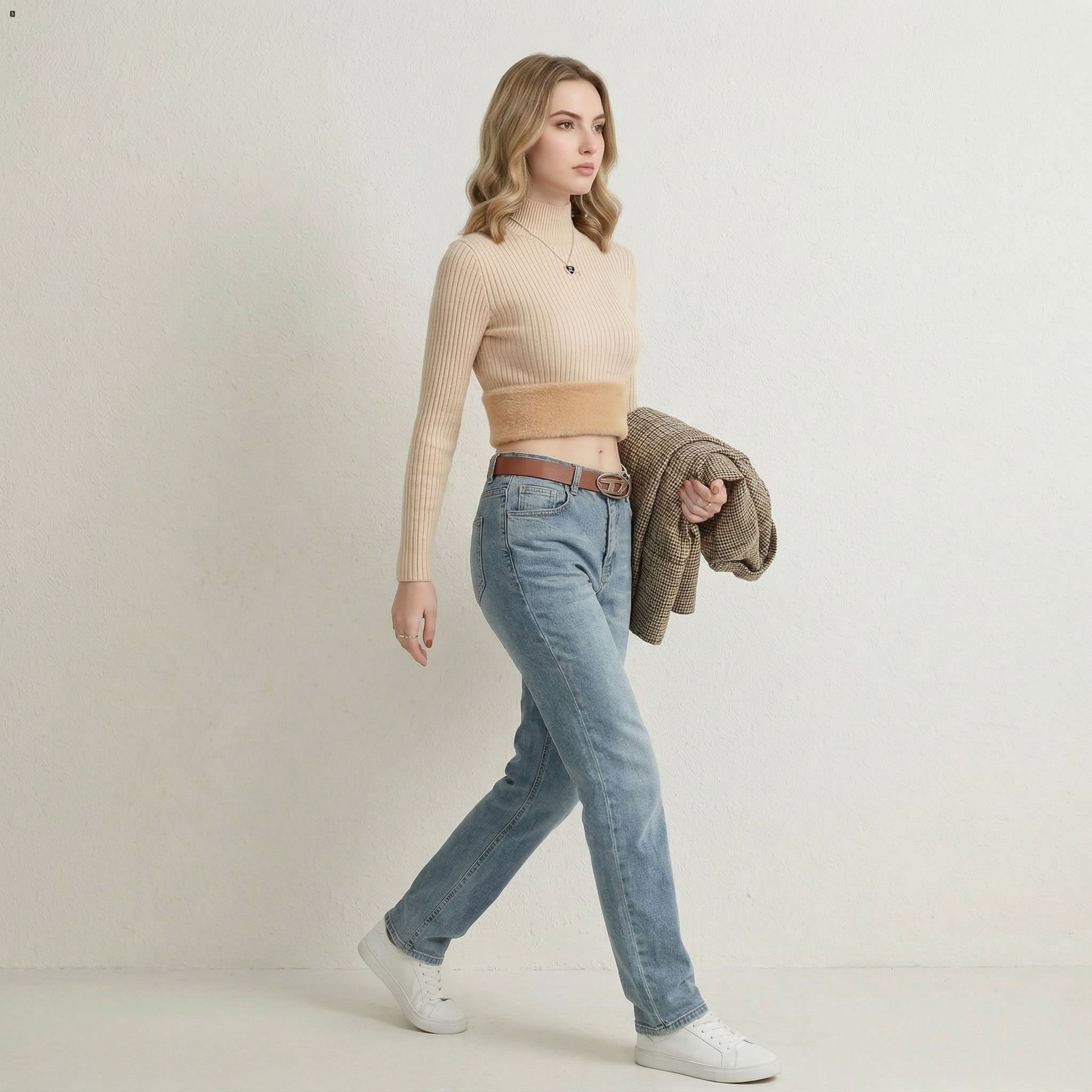 Camisa de Lã Gola Alta