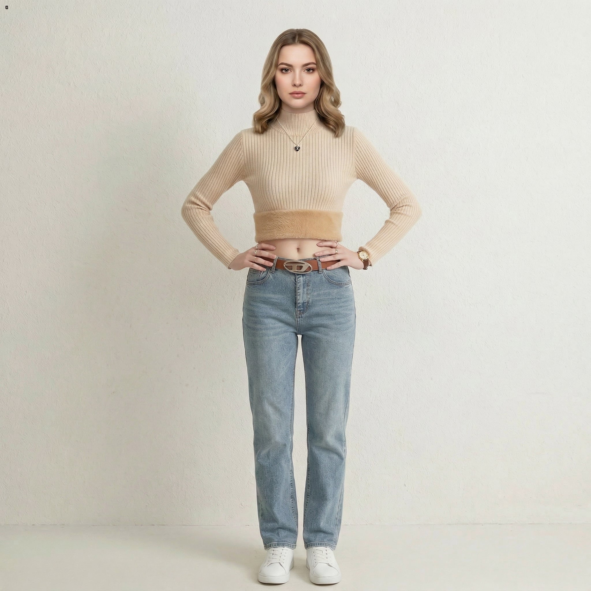 Camisa de Lã Gola Alta