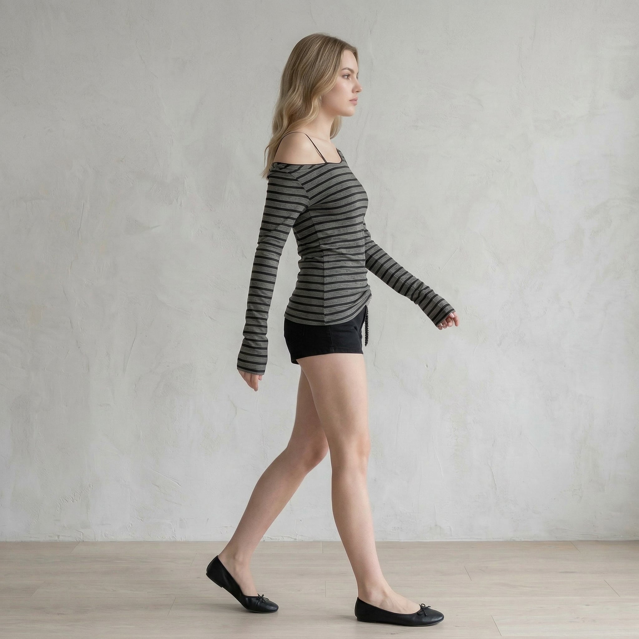 Camisa Casual Feminina Listrada