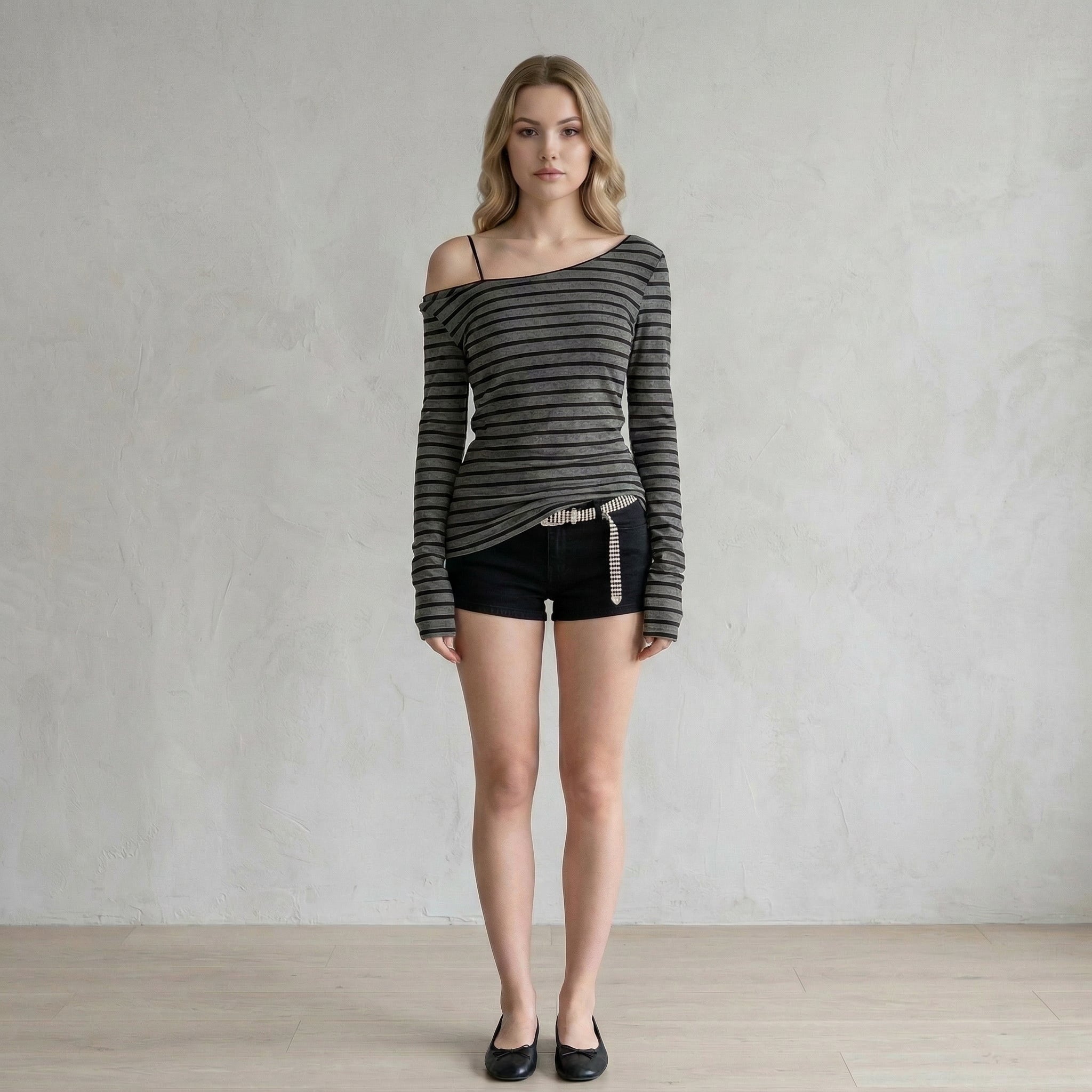 Camisa Casual Feminina Listrada